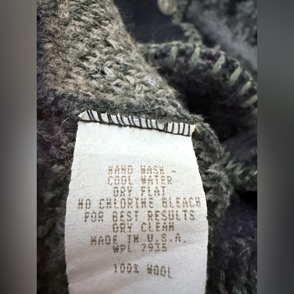 Vintage Alps Wool Cardigan Sweater Purple Moose Cabin Woods FairIsle Cottage XXL - Picture 6 of 7